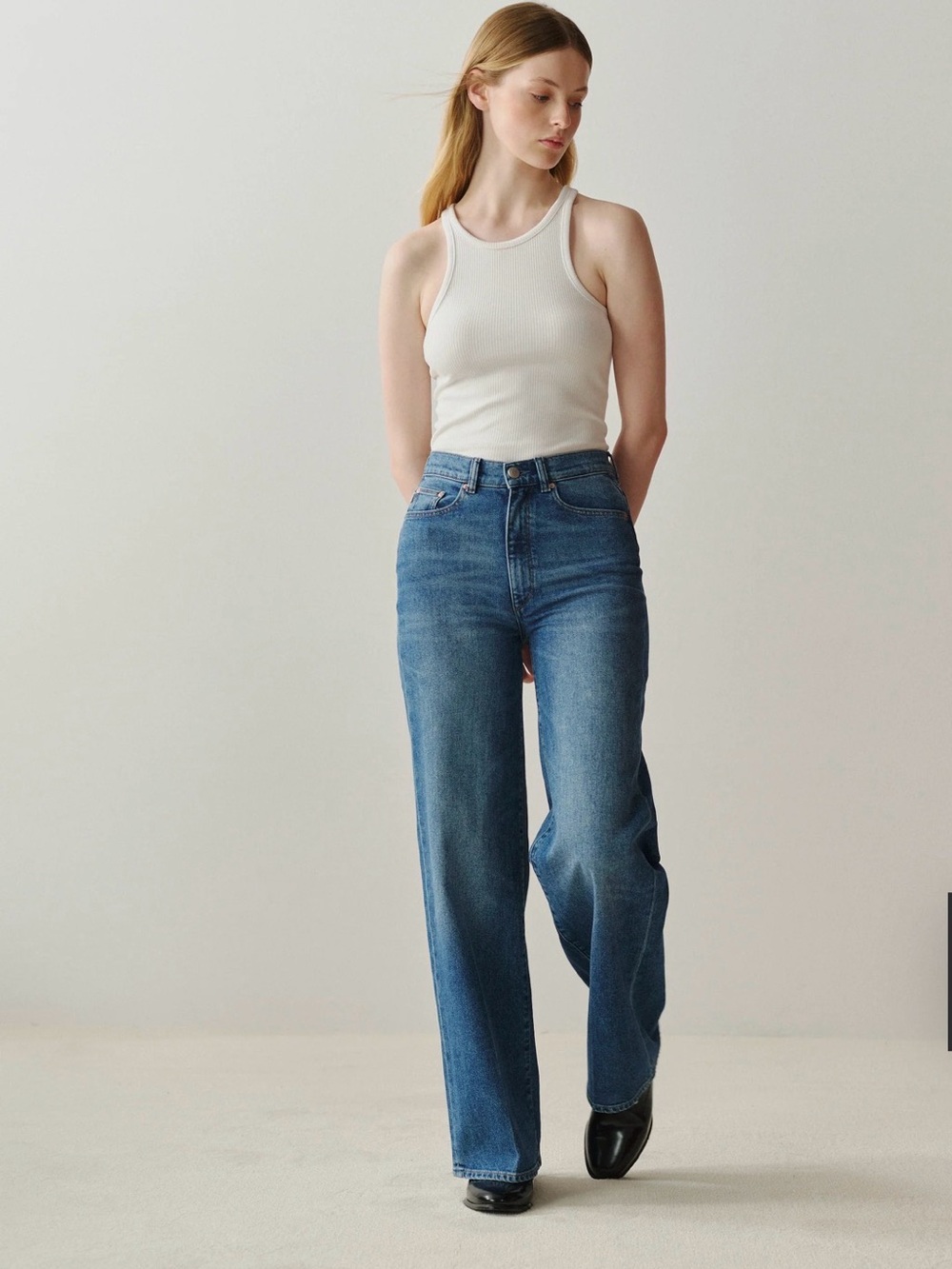 DL1961 Hepburn wide leg high rise denim